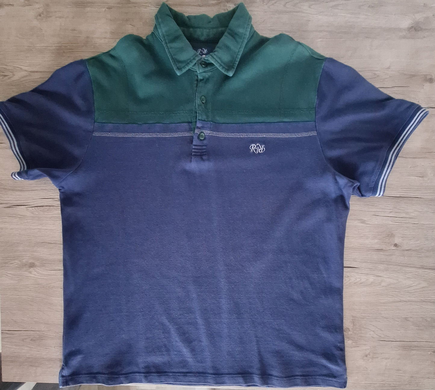 Polo Élégant en Crampons - marine et vert